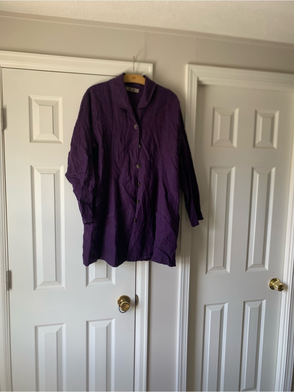 Flax Deep Purple Button-Down Women's Shirt